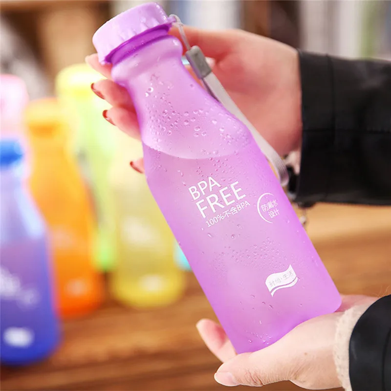 Candy Barve Nezlomljiv Motnega, Neprepustnih Plastičnih grelnik vode 550mL BPA Free Prenosna Steklenica za Vodo Za Potovanja Joga Teči Tabor#266109