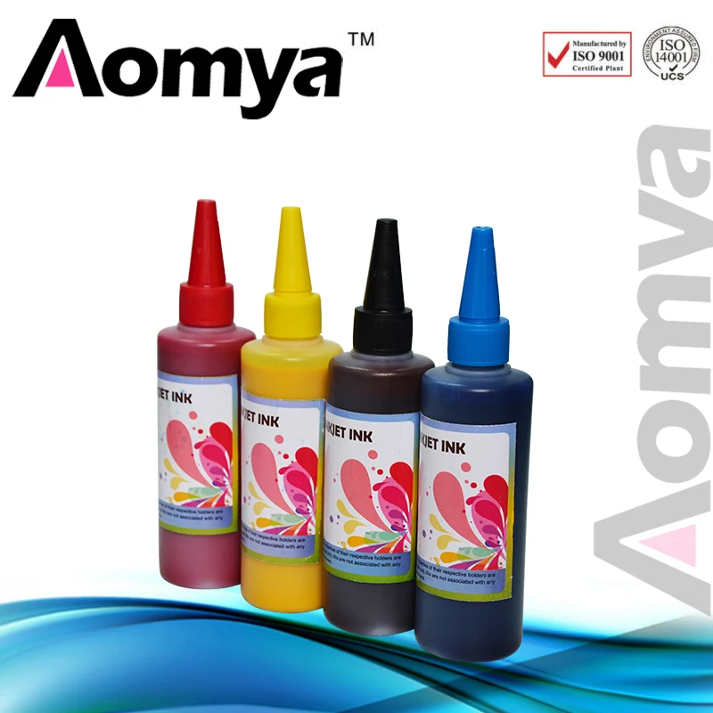 Aomya 4 Barve Črnila za ponovno Polnjenje Kompleti 4X100ml Večino Črnilom za Canon vse vrste Pigmenta, ki Temelji Nepremočljiv & CISS Črnilo B C M Y