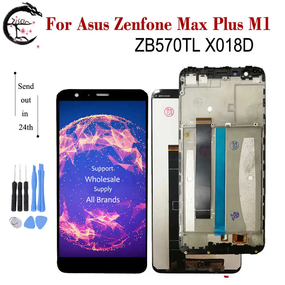 LCD Z Okvirjem Za Asus Zenfone Max Plus M1 LCD ZB570TL X018D LCD Zaslon na Dotik Računalnike Skupščine ZB570TL Prikaz 5.5