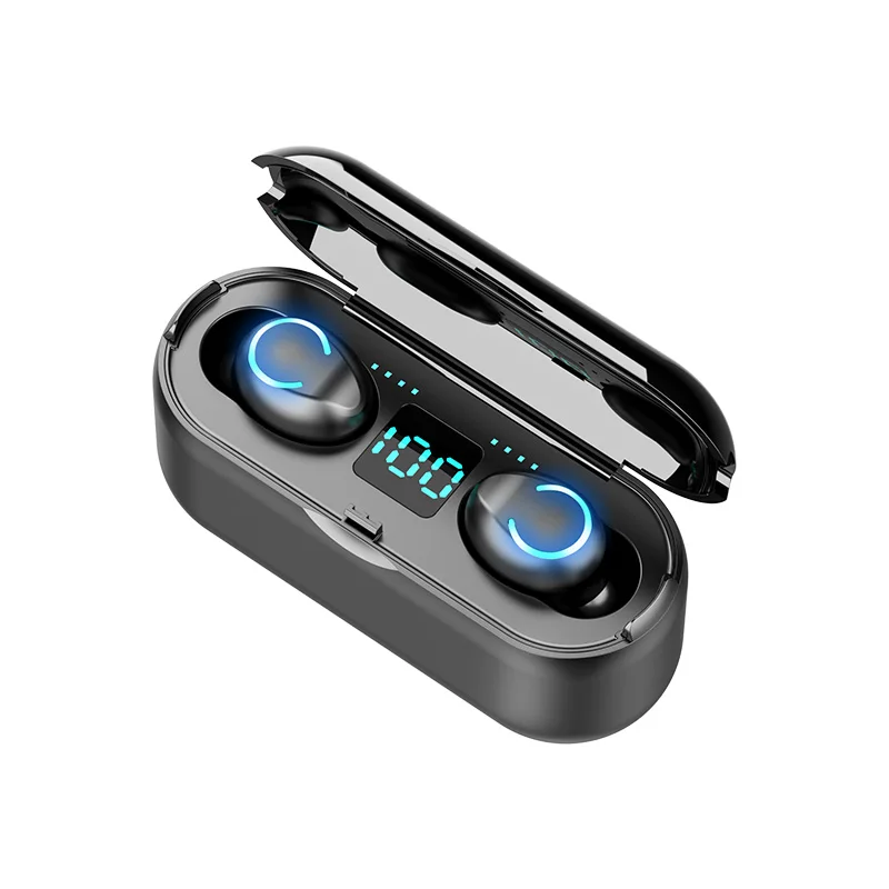 Brezžične Slušalke Bluetooth 5.0 LED Zaslon F9 TWS Brezžične Bluetooth Slušalke Slušalka 8D Stereo Slušalke z 1200MAh Moči Banke