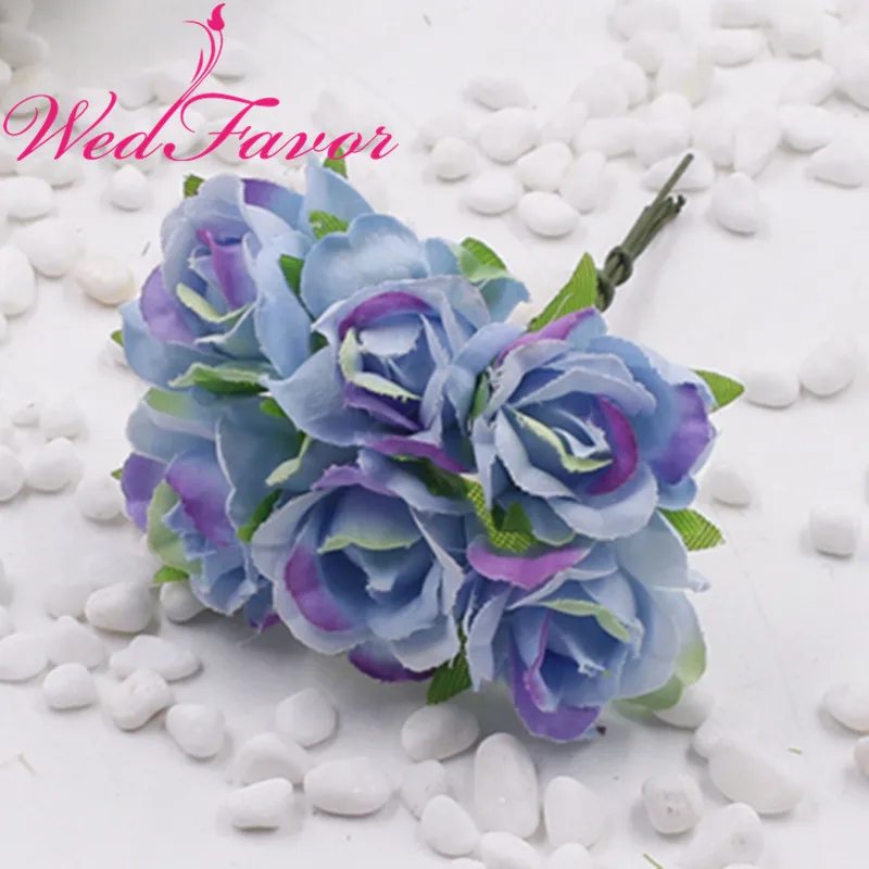 60pcs 2 cm Ročno Mini Umetne Tkanine Rose Svile Šopek rož Za Lase Venec Corsage Zapestje Cvet Stranka Poroka Dekoracija