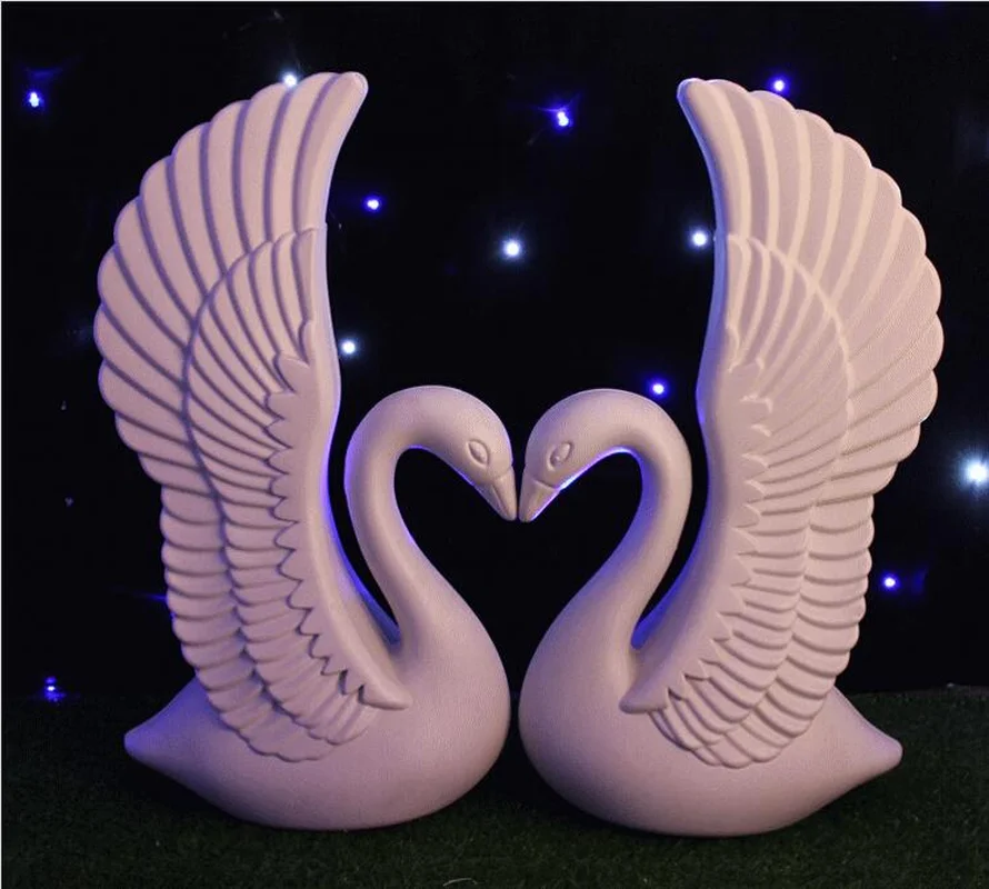 2pcs/veliko Romantičnih White Swan Plastiko Roman Stolpec Poroko Dobrodošli Področju Dekoracijo Photo Booth Rekviziti Dobave Brezplačna Dostava