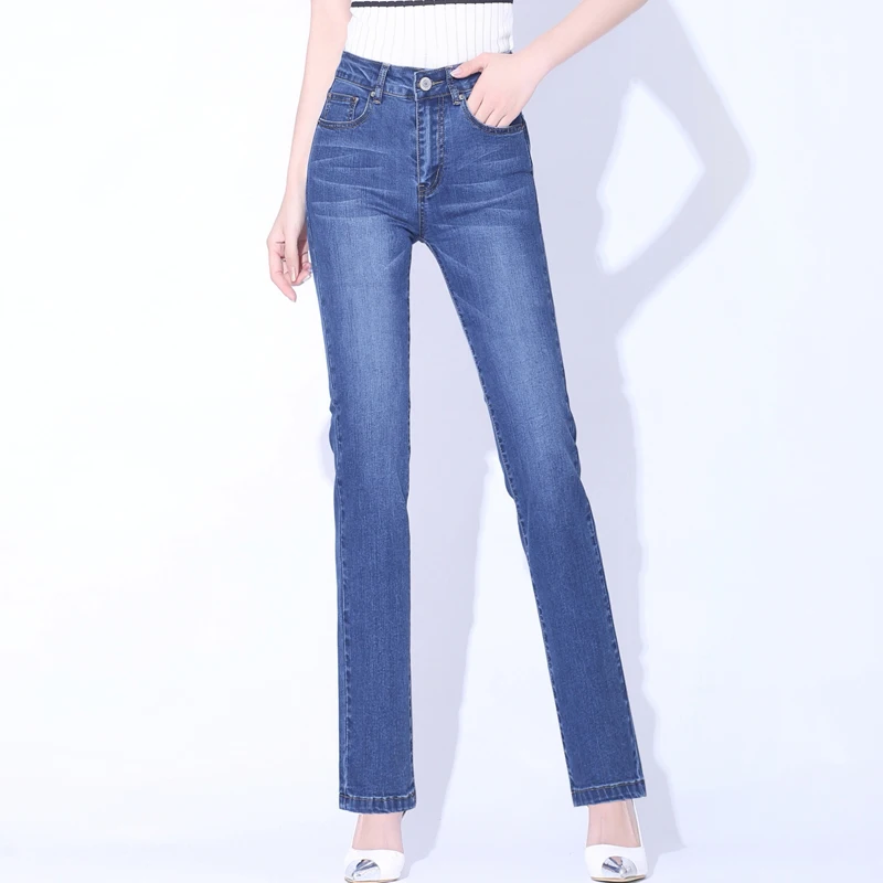 2019 Nove Ženske Širok Noge Jeans Priložnostne Svoboden Demin Hlače Strani Elastični Trak Pas Hlače, Dolge Hlače Femme Pantalon