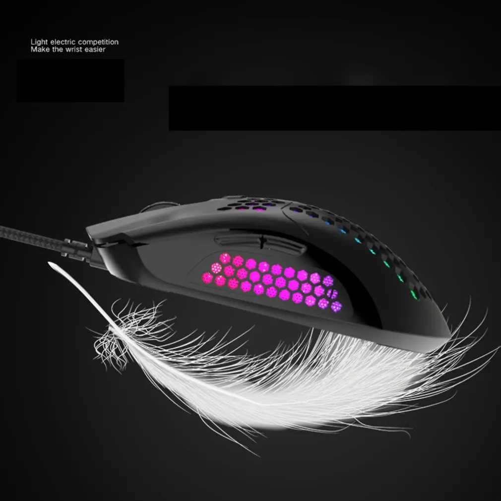 M5 Votlih-iz Satja Lupini Gaming Miška Pisane RGB Osvetljen Svetlobe Žično Miši s 7 Gumbi za Ljubitelje Igre