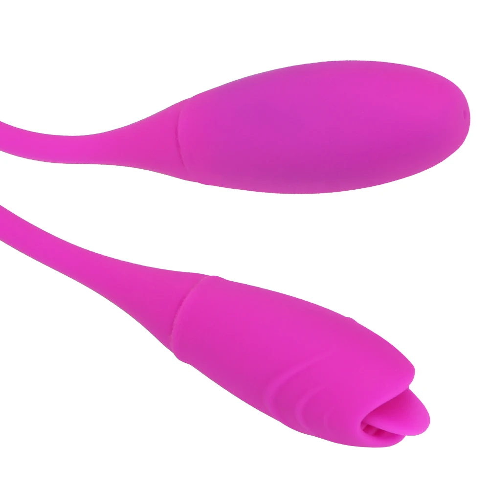 OLO 7 Hitrosti Dvojno Končalo Dolgo Vibrator Jajce Jezika Vibrator Vagina Nastavek Klitoris Stimulator Spolnih Igrač za Ženske