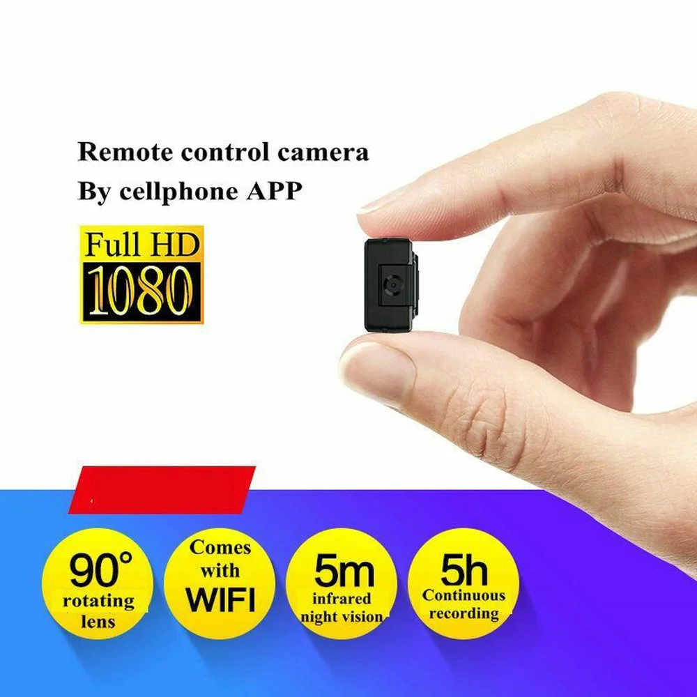 Prenosni mini 1080P HD WiFi kamera z DVR night vision funkcijo senzor gibanja, mini prenosni športne kamere, zadnji posnetek oblikovanje