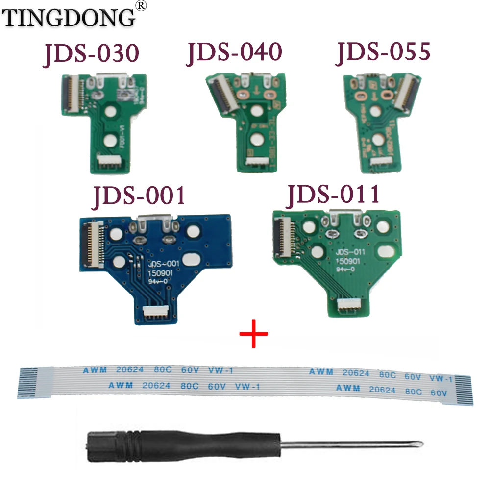 PS4 USB Charge Vrata JDS-030/JDS-011 & 12 Pin, JDS-001 & 14 Pin, FJDS-055 in 12 Pin Connector Zamenjava za PS4 Contrller