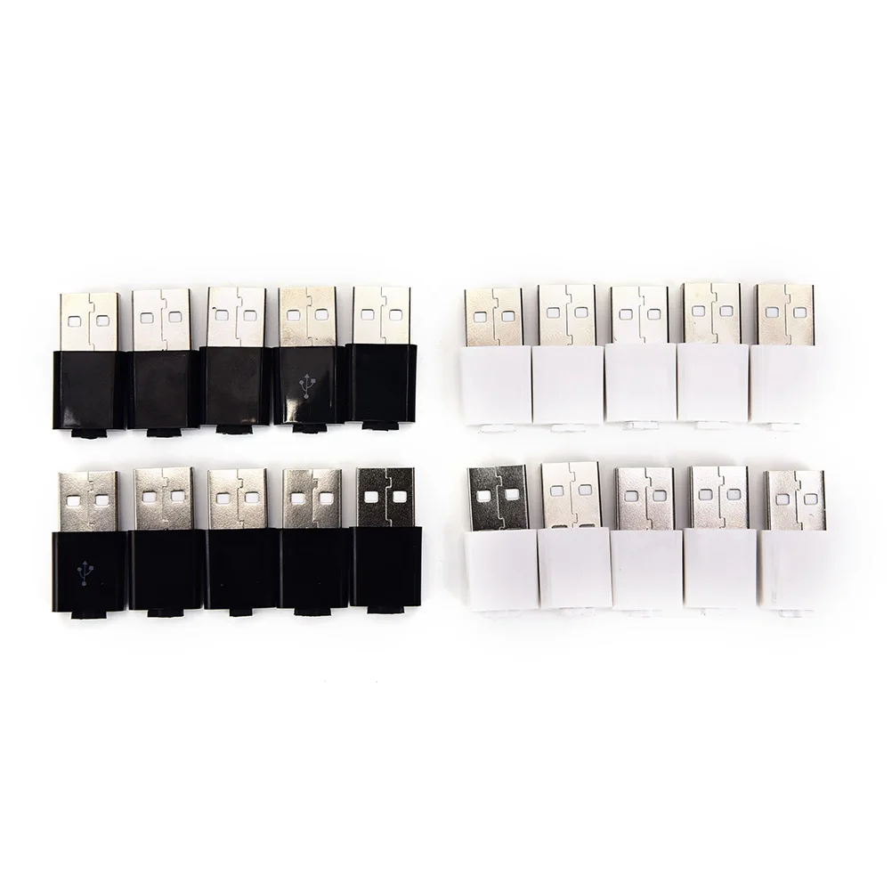 10pcs/ Nastavi 5 Pin Plug Konektor 5 Pin DIY Micro USB Varjenje Tip Moškega W/Plastični Pokrov Bela Črna