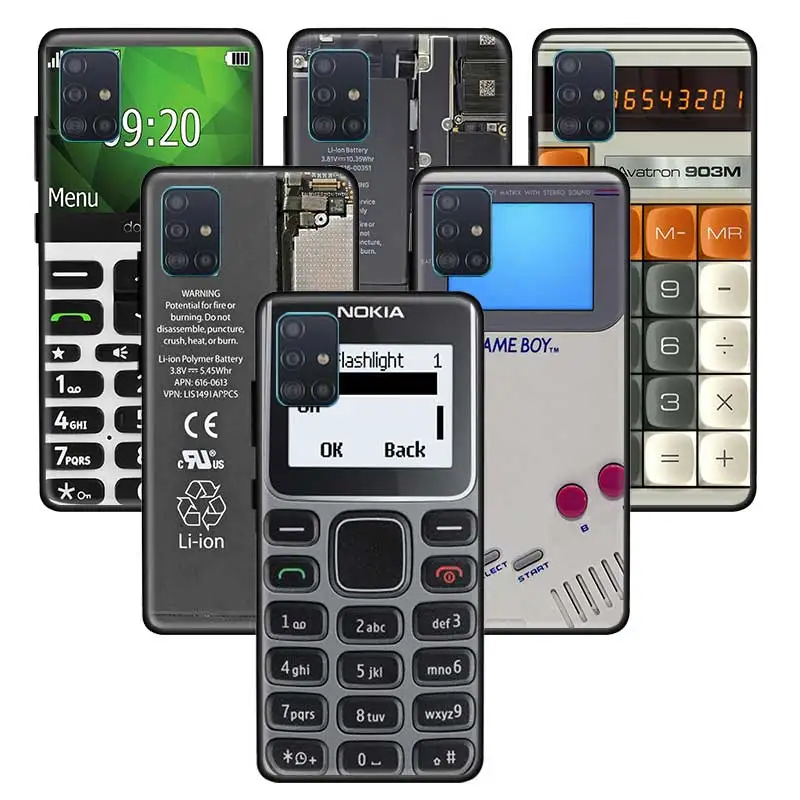 Baterijo fotoaparata Kalkulator Primerih za Samsung Galaxy A51 A71 5G UW A91 A21s M51 A11 A31 A41 Kvantni Black TPU Telefon Kritje