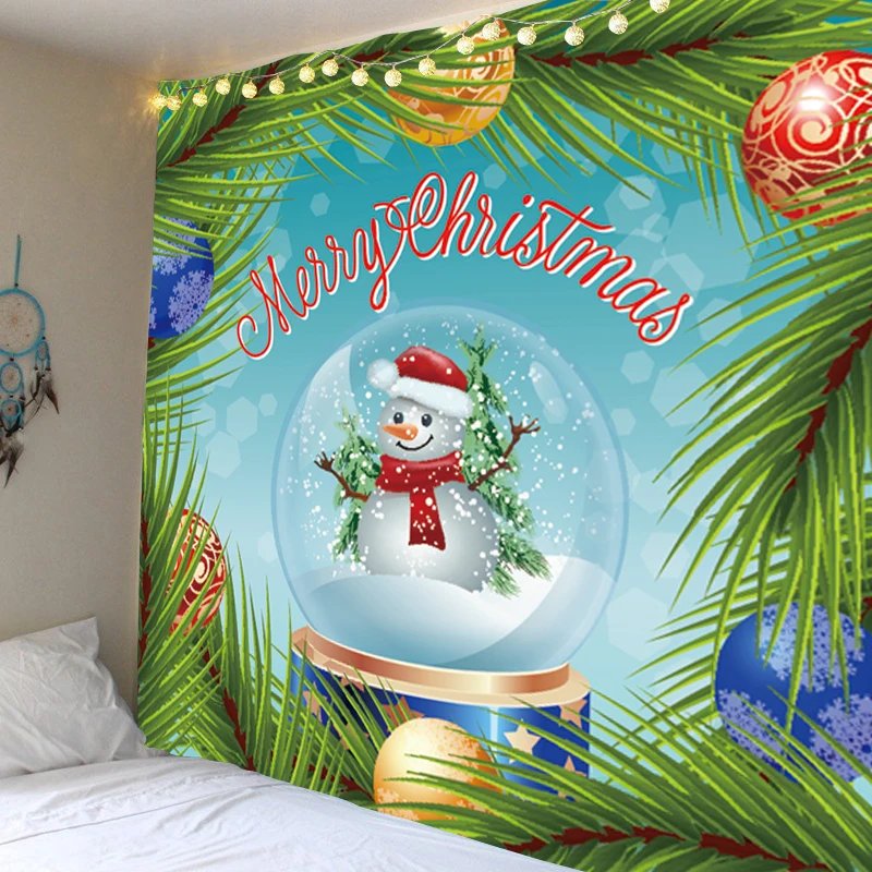 Božično Zabavo, Tapiserija, Art Deco Zavese Piknik Namizni Prt Visi Doma Spalnica, Dnevna Soba Božično Drevo Santa Claus