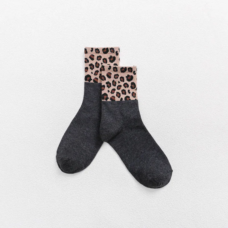 Moda Harajuku Pozimi Toplo Ženske Nogavice Udobno Priložnostne Preplete Bombaž Leopard Smešno Nogavice