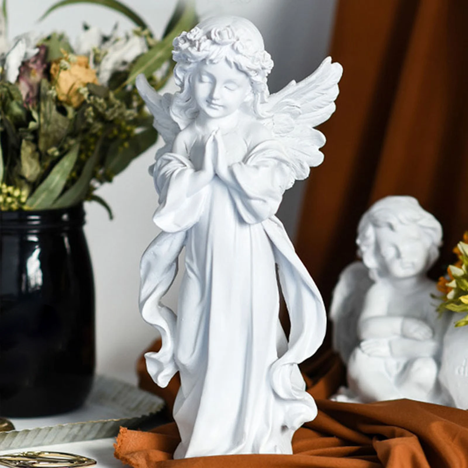Retro Molitvi Angel Figur Smolo Angel Kip V Zaprtih Prostorih Doma Vrt Dekoracijo Kiparstvo Spominski Kip Doma Dekoracijo