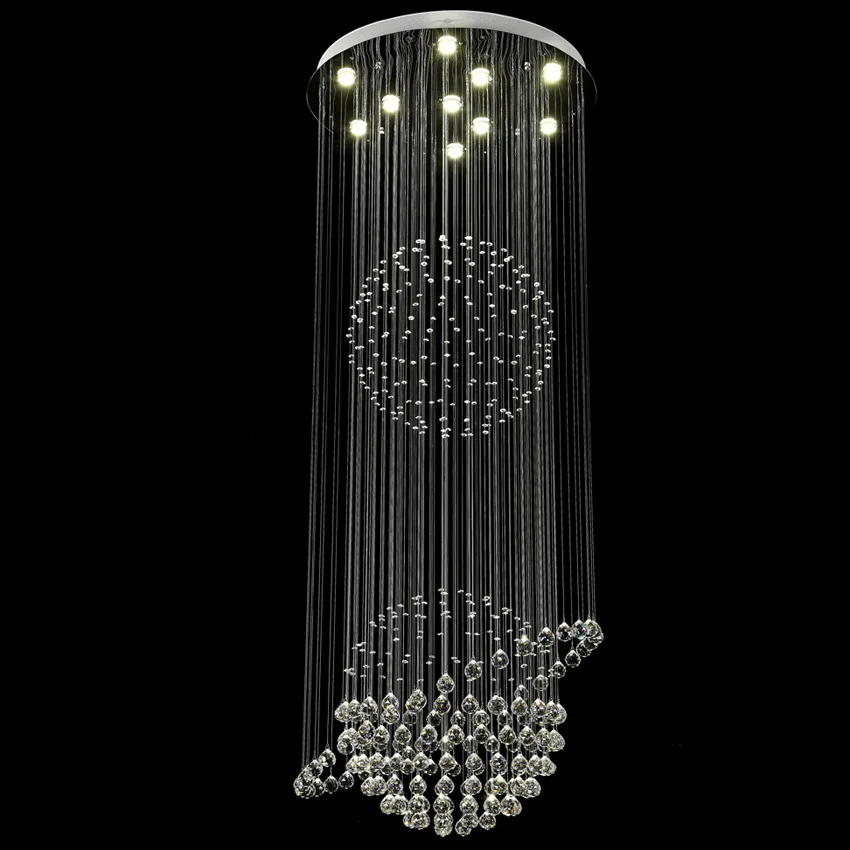 Luksuzni Moderne Stopnice Razsvetljavo Dolgo Kristalni Lestenec Velike Podometno Montažo LED Notranji Hodnik luç Visi Cristal Lustre