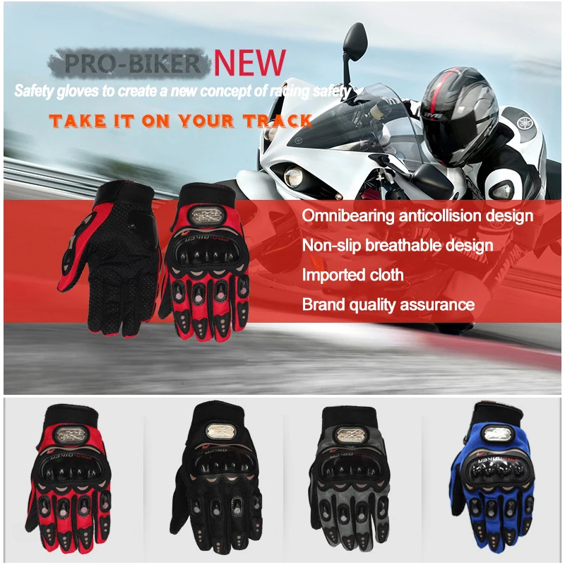 Novo motorno kolo rokavice polno prst vitez jahanje moto motorcross športne ROKAVICE kolesarjenje Stroj rokavice guantes Črna M,L,XL Nova