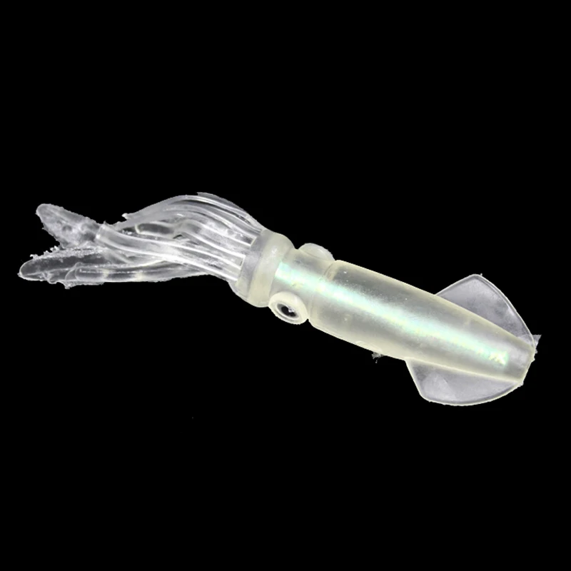 Mehke Vabe Lignji Oster Fish Hook Pisane Gume Kavljem Fishing Lure Kozice Črvi Simulirani Kozice Pregleden Fluorescentna Svetloba