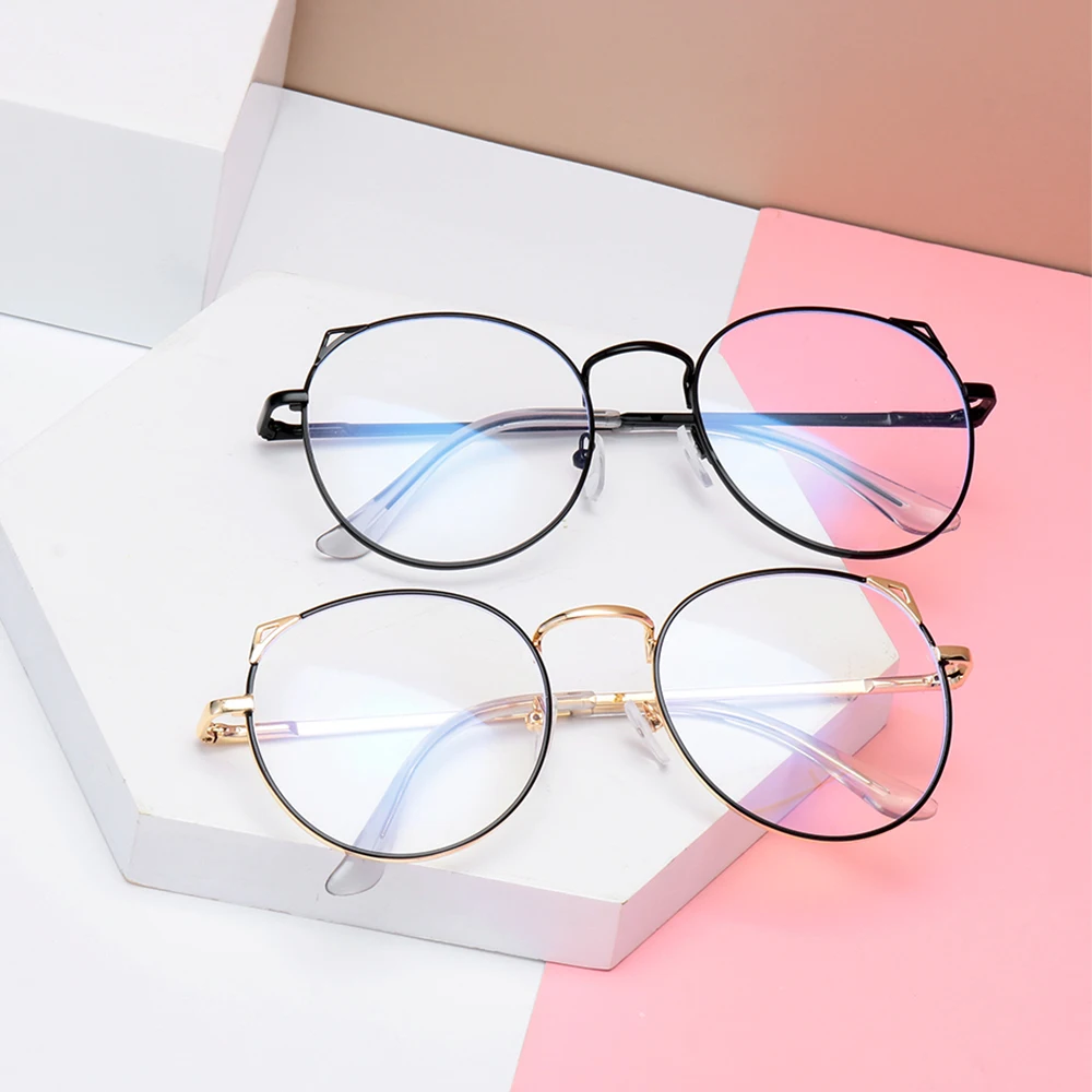 2020 Modna Unisex Anti-Blu-ray Očala Kovinsko Retro Anti-UV Krog Okvir Ultra Lahka Računalnik Očala Igralna Očala
