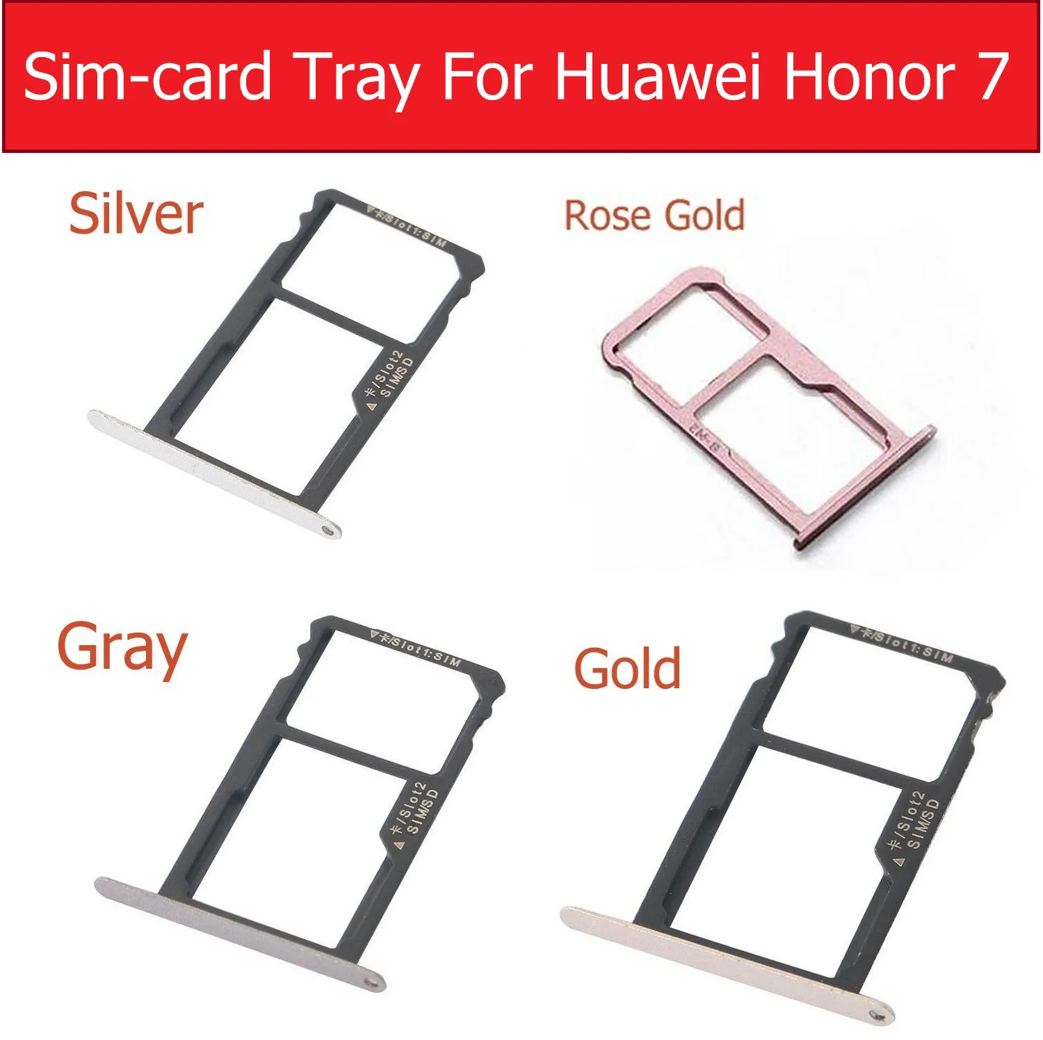 Resnično KARTICO & Pomnilnik kartice Sim Adapter Za Huawei Honor 7 PLK-AL10 TL01H UL00 Sim & Micro SD spominsko Kartico Pladenj za Zamenjavo Vtičnice