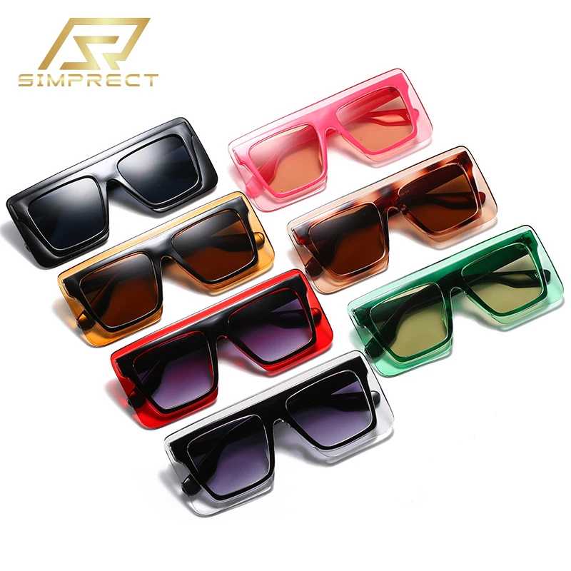 SIMPRECT Kvadratnih Prevelik sončna Očala Ženske 2021 Velik Okvir Luksuzne blagovne Znamke Oblikovalec Retro sončna Očala Gradient sončna Očala Oculos