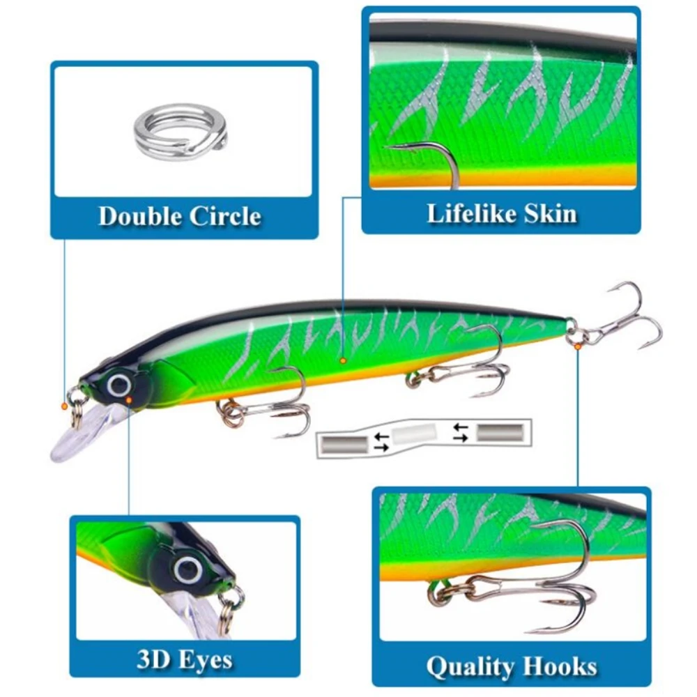 Pisanec Fishing Lure 14 cm 18.3 g Crankbait Težko Vabe Isca Umetno Wobbler Ribištvu Tackle 3D Oči Plava Japonska Pesca Crankbait