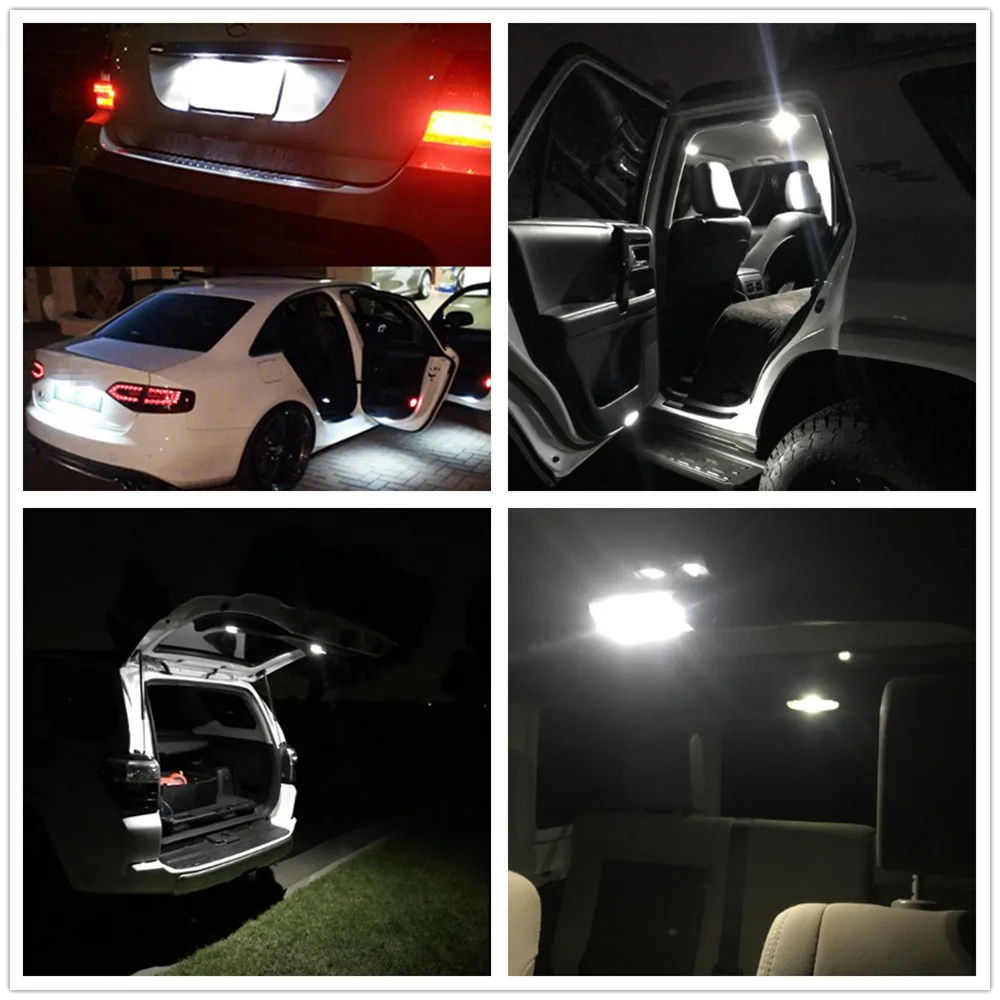WLJH 6x C5W 36 mm LED 6418 CANbus Led Žarnice Auto Avto Styling Notranje zadeve Lučka Luč za Volkswagen Tiguan Passat Hrošč Golf Jetta