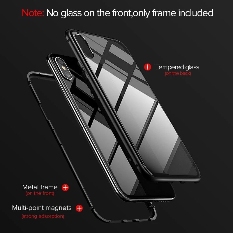 Magnetni Adsorpcije, Kovinsko Ohišje za iPhone 11 Pro XS Max X XR SE Magnet Kaljenega Stekla Nazaj Kritje za iPhone 7 8 6 6s Plus
