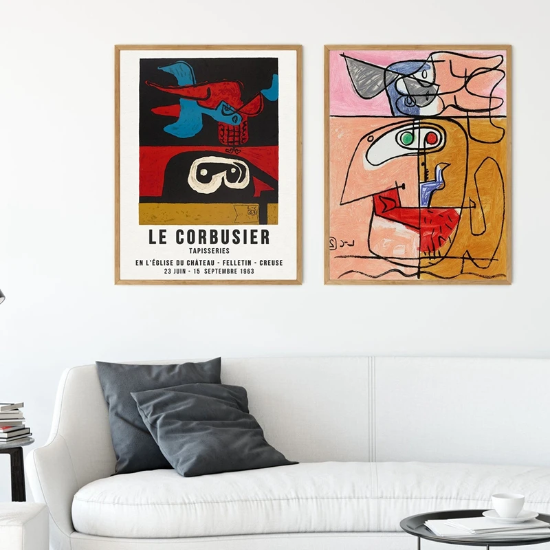 Francoski Le Corbusier Razstava Plakat Letnik Autrement Que Sur Terre Natisne Sodobne Sredine Stoletja Povzetek Platno Slikarstvo Dekor