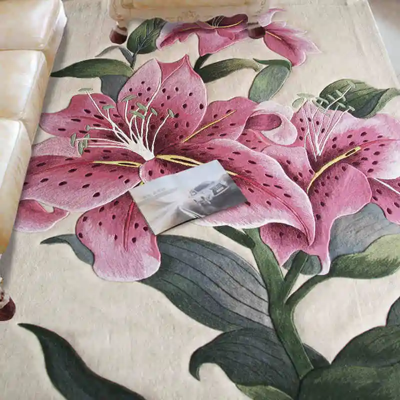 Lily Rože na Volna Velika velikost preproge za salonu dnevna soba, spalnica Klasične Mat, preproge, dekoracijo tla preprogo Cvetno preprogo