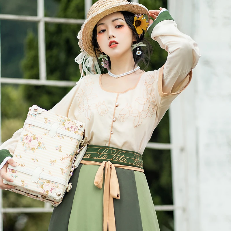 Original Tang Dinastije navaden ovratnik Han žensk tri kos obleko Kitajski slog oblačila kitajski kostum