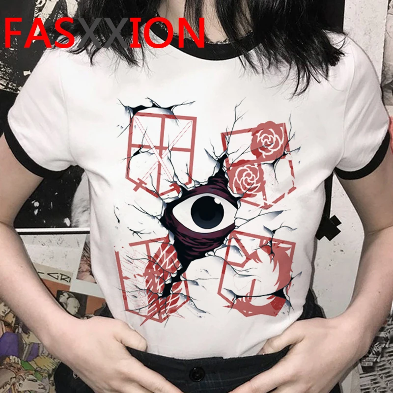 Napad na Titan tshirt poletnih vrh ženskega 2020 harajuku kawaii tumblr harajuku estetske poletnih vrh kawaii