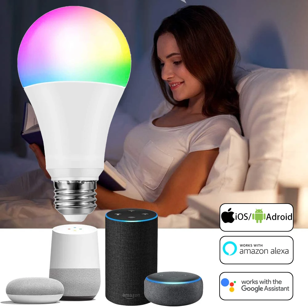 Smart Žarnice Zatemniti WiFi LED Žarnice, ki Deluje z Alexa googlova Domača stran E27 E14 B22 bela/Topla Bela 2700 Ni Potrebno Hub