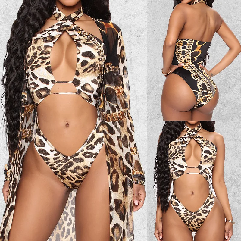 Kopalke Ženske kopalke Leopard Tiskanja Bikini 2020 High Cut Kopalke Ženske Obleka, dvodelne Kopalke, Kopalke, Kopalne Obleke