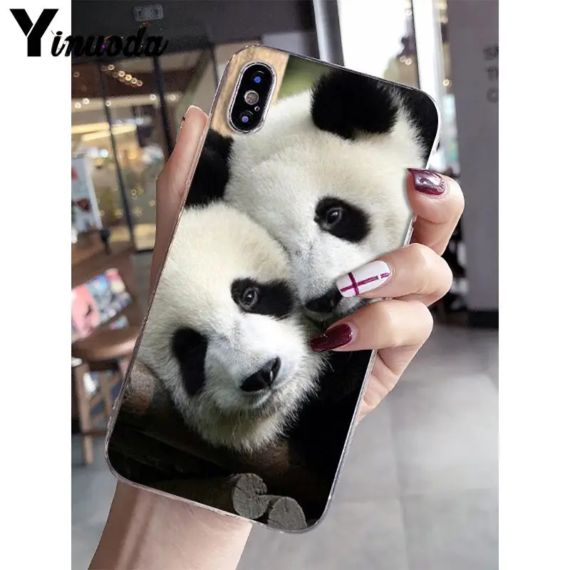 Yinuoda Srčkan živali panda Pregleden Soft Shell Telefon Kritje za iPhone 8 7 6 6S Plus 5 5S SE XR X XS MAX Coque Lupini