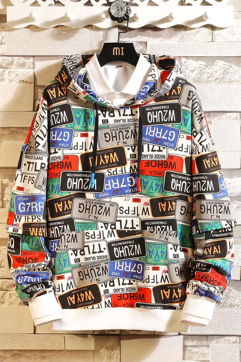 Pismo Tiskanja Hoodie Moda za Moške Ulica, Hip-Hop Oblačila Majica 2020 Pomlad Nove Priložnostne Ohlapen Pulover Azijskih Velikost M-5XL