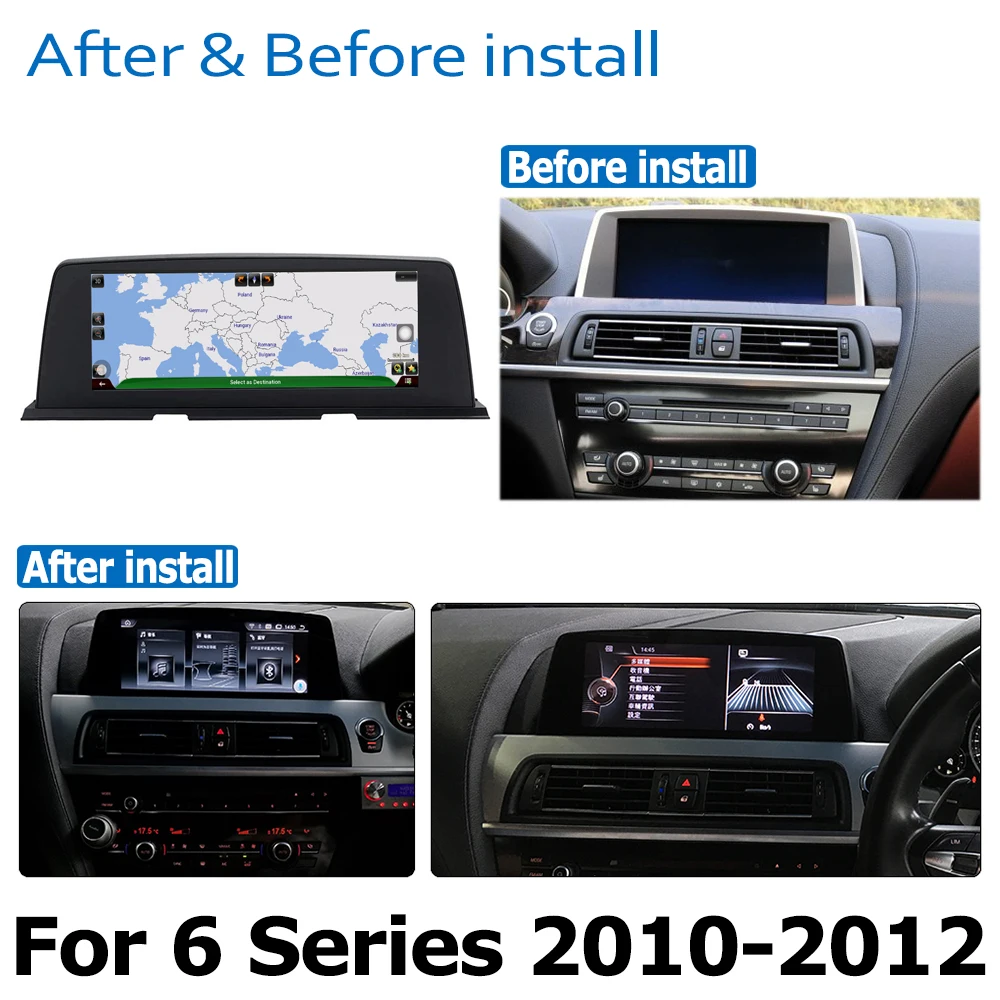 Android 8.0 up Avto GPS Navi maska Za BMW Serije 6 F13 2010~2012 CIC Multimedijski Snemalnik, WIFI, BT Google 2+32 G RAM Zaslon IPS