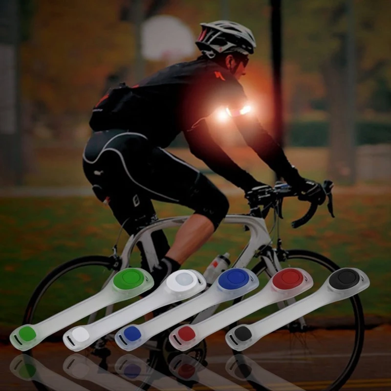 Noč Kolesarjenje Tek LED Zapestnica Svetlobe Športih na Prostem, 5 Barvno Odsevni Varnostni Pas Roko Trak za Noč Varnost