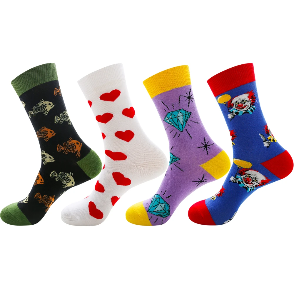 Nove Ženske nogavice, bombažne, smešne nogavice za moški ženske novost priložnostne jutranje barve posadke nogavice za srečno poroko dodatki darilo