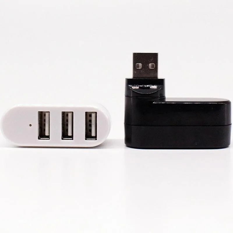 3 vrata obračanje USB 2.0 Hub Razdelilnik Prenosni Mini USB Hub Vrtljiv 2.0 Podaljšek G5I4