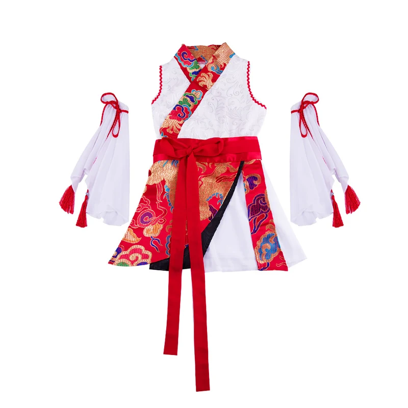 Nova Dekleta Hanfu Kostum Kitajski Slog Poletje Obleko Otroci modni brvi Fashion Otrok Kostum Kitajski Folk Dance/Jazz Kostum DQL1253