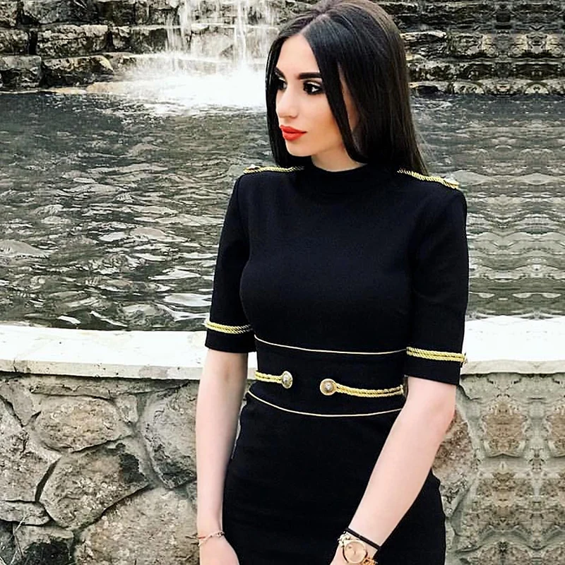 Beateen 2019 Moda Style Črno Bela 2 Barve, Posuto Povoj Bodycon Obleko Pol Rokav Mini Seksi Žensk Stranka