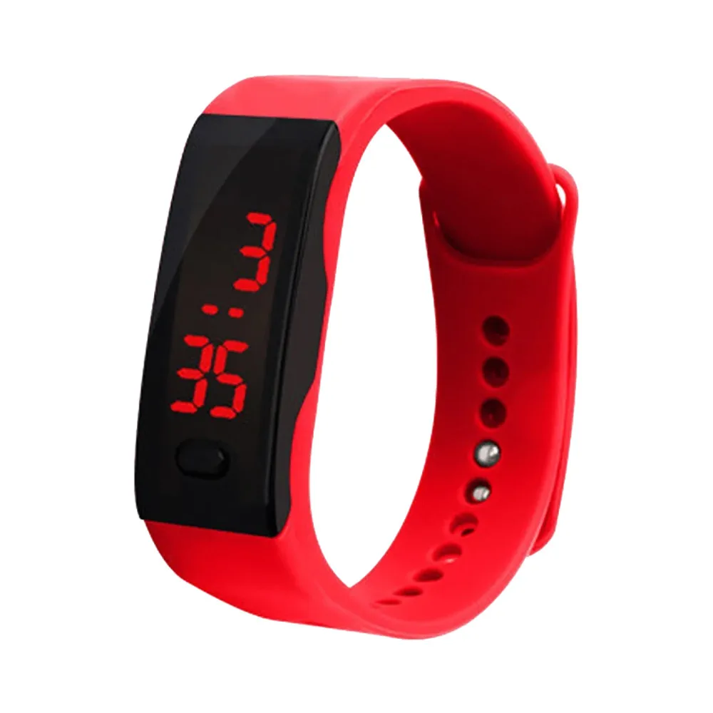 Očarljivo Ročne Unisex Moški Ženske Silikonske Rdeča LED Šport ura za Otroke Študentov silikagel Šport ura Zapestnica