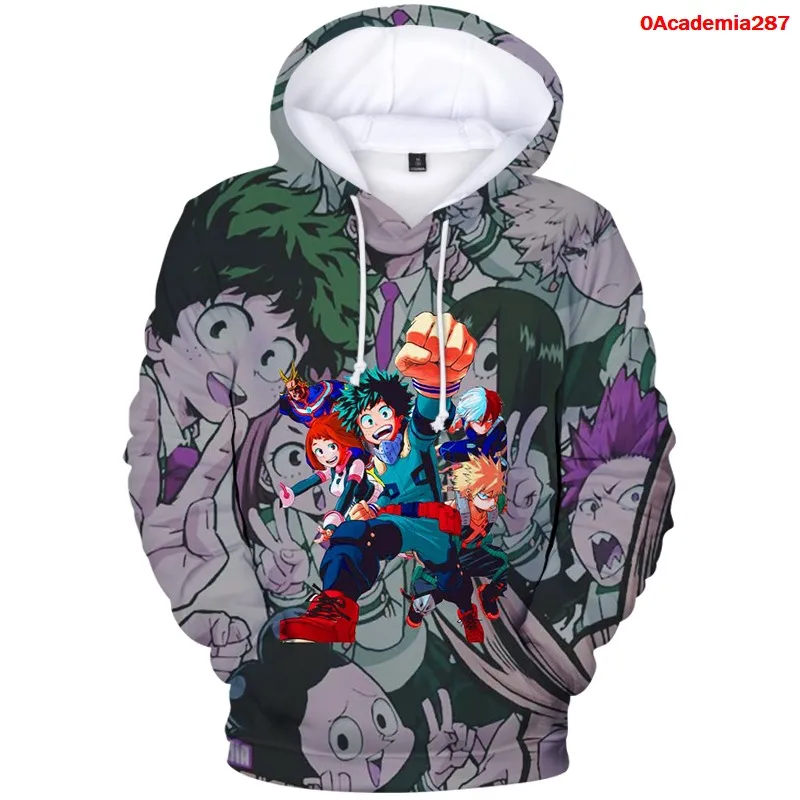 Moj Junak Univerzami Harajuku Anime 3D Hoodies Fashion Majica Prevelik pulover s kapuco Hip Hop Zimski Plašč Ženske Moški Ulične Vrhovi