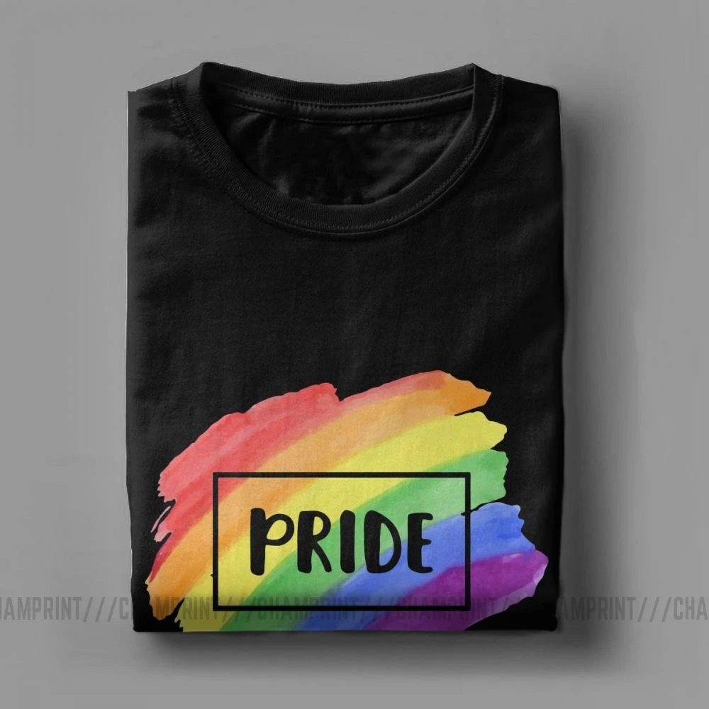 Moški LGBT T-Shirt, Biseksualci Mavrica Queer Gej Ponos, Letnik Posadke Vratu Kratek Rokav Obleke Čistega Bombaža Tees Plus Velikost Majice