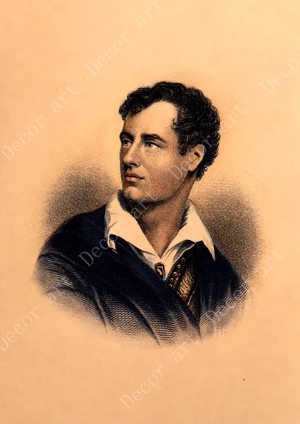 Pesnik George Gordon Byron Platno Slikarstvo Letnik Stenske Slike Kraft Plakati, Prevlečeni Stenske Nalepke Doma Dekoracijo Darilo