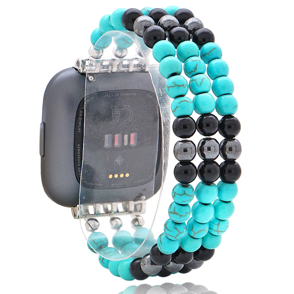Moda Elastična Turkizno Hematit Watch Trak Za Fitbit Obratno/Obratno 2/Obratno Lite Pametno Gledati Noge Ročno Watchband Manžeta