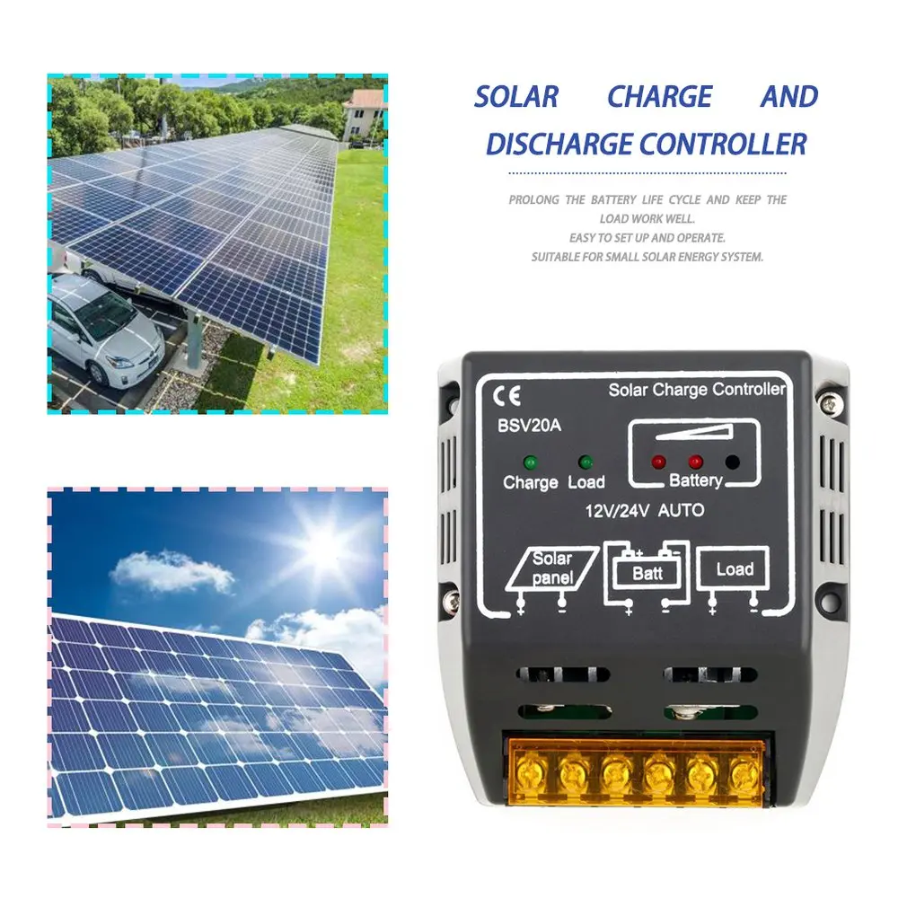 20A 12V/24V Sončne celice Napolnite Baterijo, Krmilnik Regulator Varno Zaščito Solarni Regulator Za Solarne Plošče Sistema Uporaba