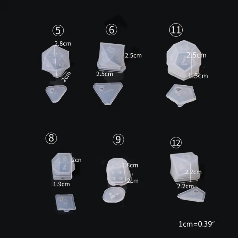 6 Oblike Prozoren Silikonski Kalup Posušen Cvet Smolo Dekorativni Obrti DIY kocke Plesni epoksi smolo kalupov za nakit