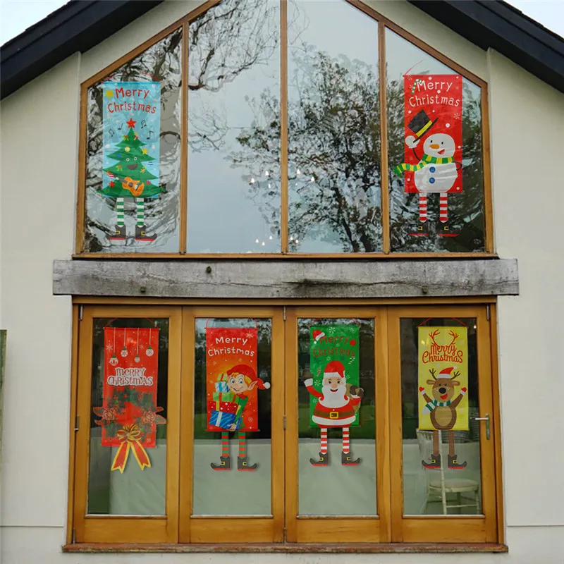 Božič Visi Krpo, Božični Okraski, Za Nakupovalni Center Okno Pravokotnik Transparenti Dolgimi Nogami Santa Ornament Obesek