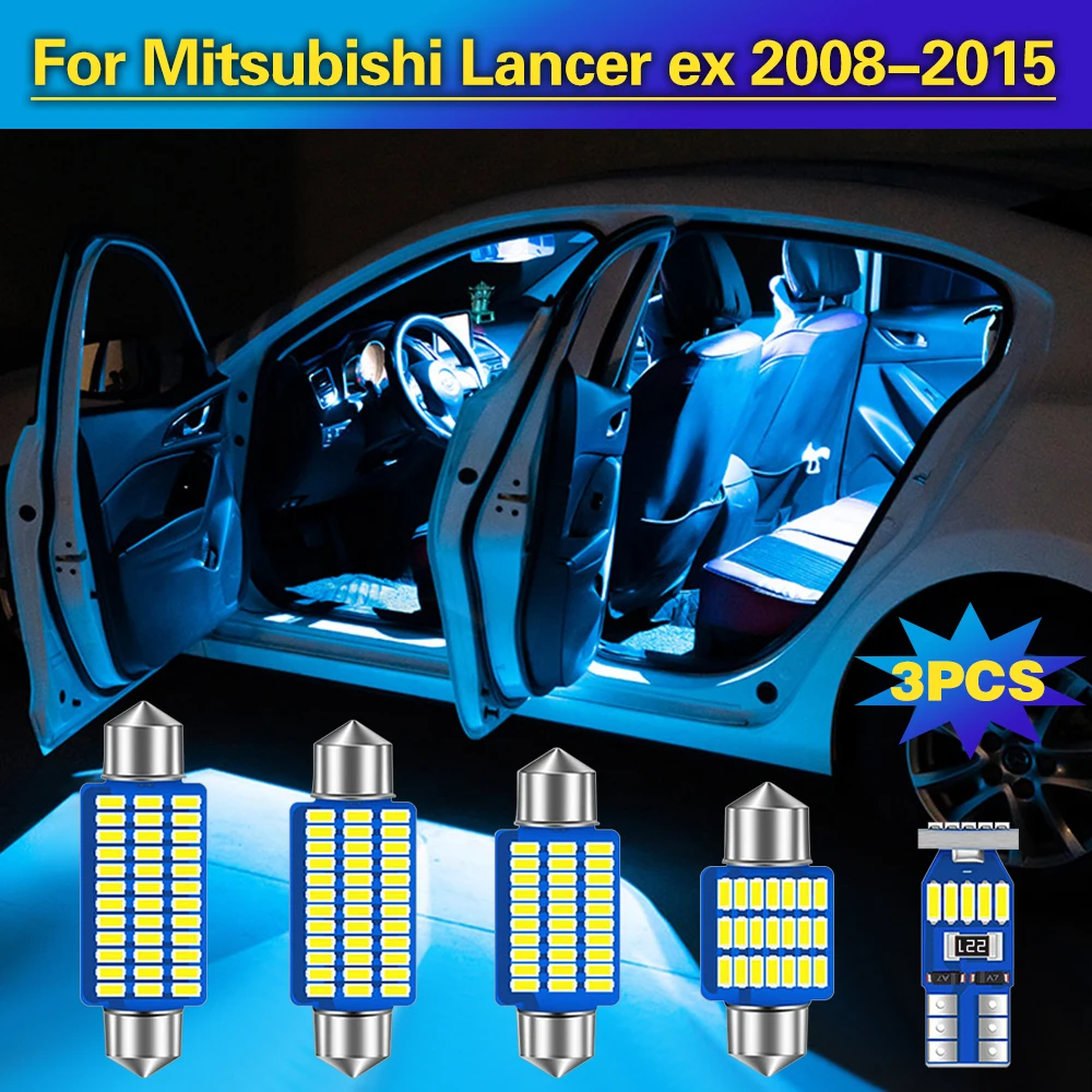3pcs Napak Auto LED Žarnice za Avto Notranjost Kupole Branje Luč Za Mitsubishi Lancer ex 2008 2009 2010 2011 2012 2013
