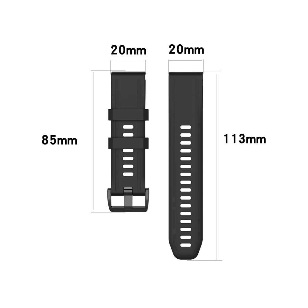 20 mm Silikonski Watch Band za Garmin Fenix 6S Pro 5S Plus Watch Trak za Hitro Sprostitev Zapestje Trak, Trak Za Fenix5S 6S Uradni Slog