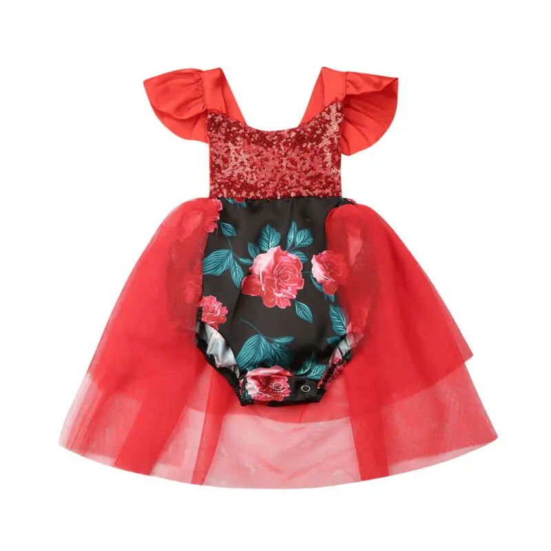 Moda Baby Girl Oblačenja Princesa Malčka Stranka Tutu Bodysuits Pageant Formalno Poroko, Rojstni dan Lepe Božične Obleke 0-24M